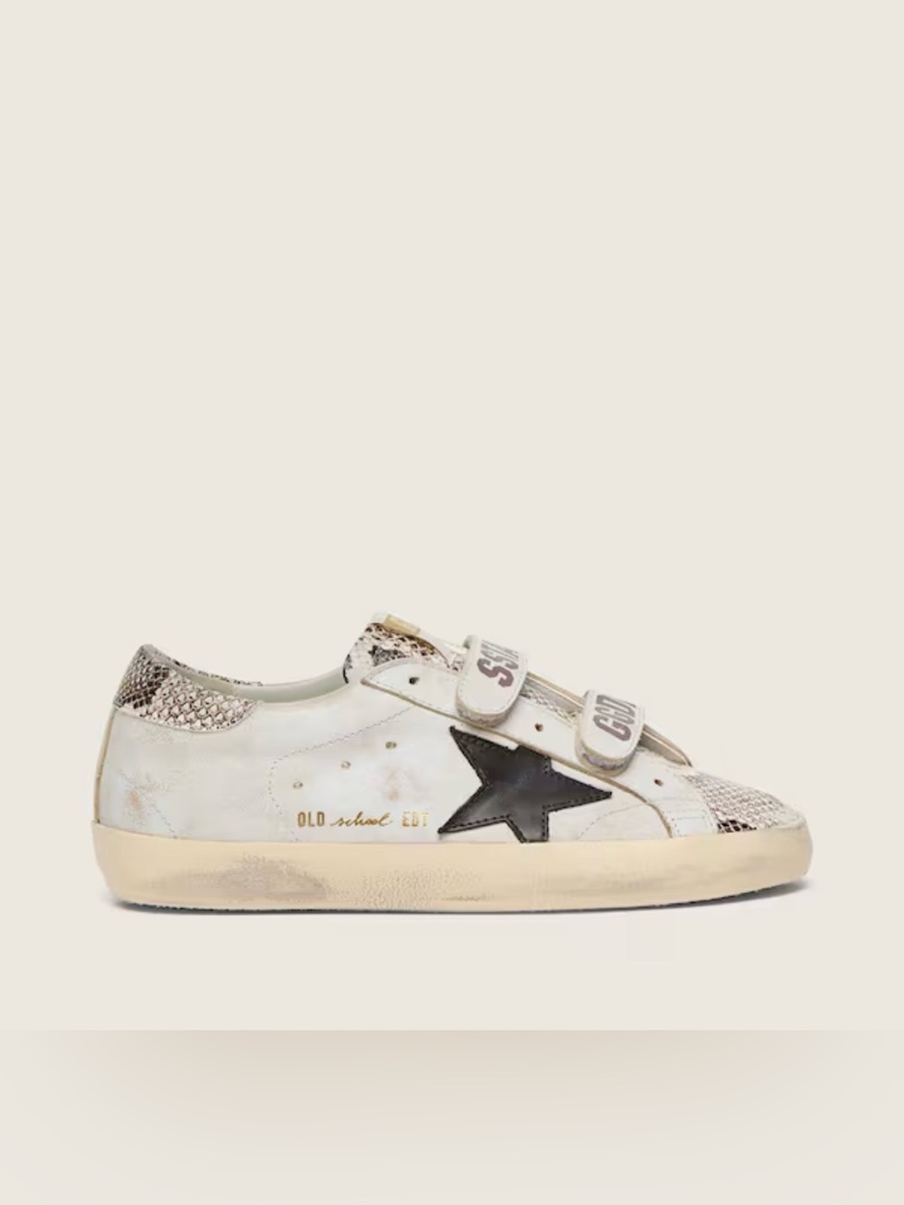 Golden Goose Women’s Old School Sneakers with Navy Rhinestone Star 38